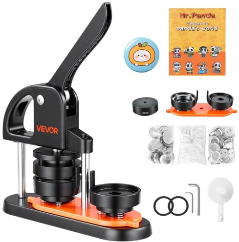 VEVOR Machine à Badges de 58 mm Presse à Badges avec 100 Kits de Consommables Livre Magique et Coupe-Cercle Machine à Fabriquer des Badges en Plastique Résistant pour Fabrication de Badges à Épingle