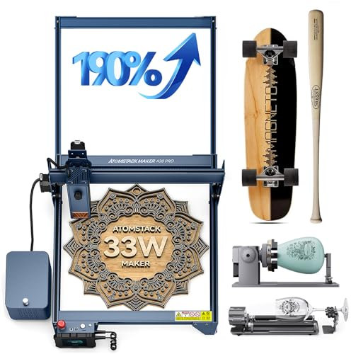 ATOMSTACK A30 Pro 160W Laser Graviermaschine mit 850x400mm Area Extension Kit Verlängerungsschacht Lasergravierer 33W Leistung Graviermaschine mit R1 Pro Drehwalze
