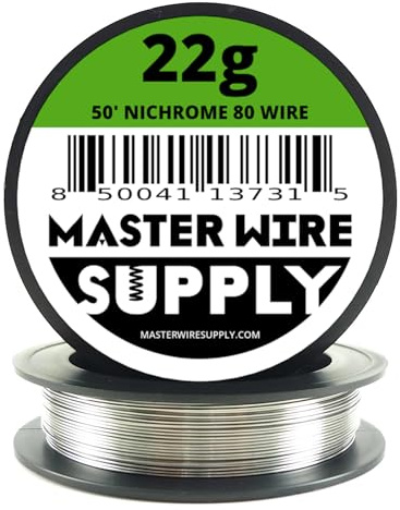 Nichrome 80-50' - 22 Gauge Wire - 50ft - 0.65mm - 0.025in - Master Wire Supply