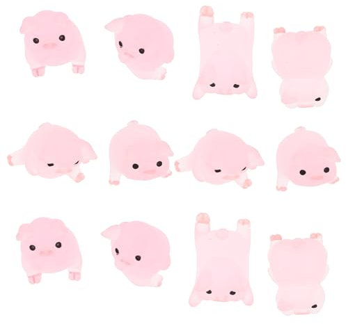 EXCEART 12stücke Schweine Ornamente Aus Kunstharz DIY Anhänger Für Handyhüllen Haarspangen Und Andere Kleine Accessoires