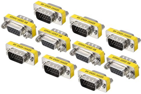 sourcing map VGA-Kupplung, VGA-Gender-Changer-Anschluss, 15-poliger VGA-Stecker auf Buchse, VGA-Adapter für Kabelverlängerung, 10 Stück