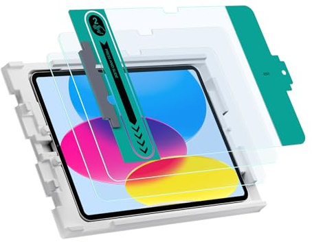 ESR 2 Pack Screen Protector for iPad 11th/10th Generation A16 (11/10.9 Inch, 2025/2022), 9H Tempered Glass Film with Easy Application Tray, Scratch Resistant, Bubble Free, HD Clarity, Touch Sensitive