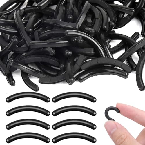 WKRTDY 50 pcs schwarze Ersatz-Silikonpads für Wimpernzangen, Passend für alle gängigen Modelle, Hochwertige Gummi-Pads für ein perfektes Wimpern-Styling
