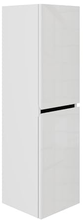 KAREN banyo Badezimmer Hochschrank 30cm Breit Venus Weiß 114,5 x 30 x 32 cm| Softclose-Türen | unsichtbaren Griffen | Badezimmerschrank Badschrank Badhochschrank Badregal