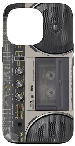 Boombox Throwback Retro Music Stereo Ghettoblaster, Grau Hülle für iPhone 13 Pro