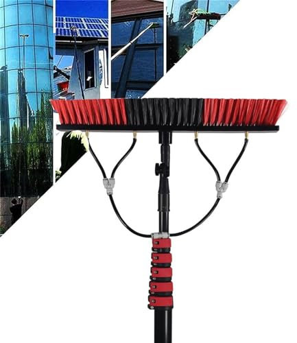 Fensterputzer Mit Teleskopstiel,photovoltaikreinigung,3.6-10.8m Teleskopstange Wasserführend Teleskop Waschbürste Sonnenkollektor Solar-photovoltaik-Panel-reinigungsbürste, 55cm Brush Head(10.8m/35.4F