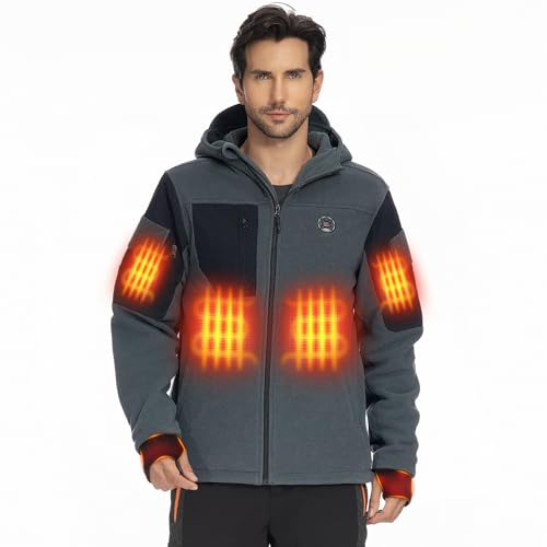 KEMIMOTO Taktische Beheizbare Jacke Herren, Heizjacke mit App Fernbedienung, Beheizte Jacke mit 8 Heizzone，Elektrischer Wärme Jacke mit 20000mAh Akku für Ski Fahren, Angeln, Motorrad, Outdoor