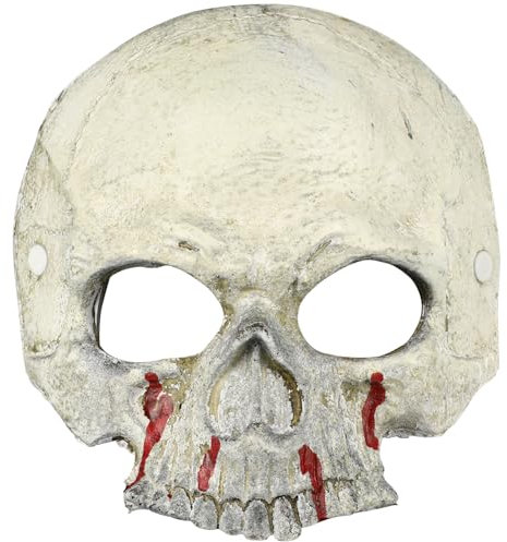 PartyKindom Demi-Masque Facial D'halloween Avec Forme De Squelette Sanglant Masque De Mascarade Masque De Cosplay Pour Accessoire De Costume D'halloween Et Soirée À Thème D'horreur