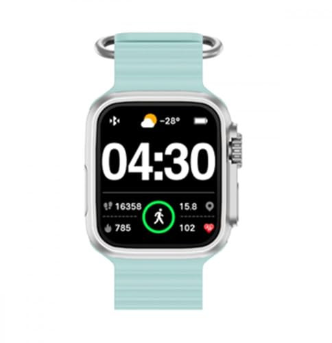 Radiant - Jersey - Reloj Inteligente, Smartwatch con Pulsometro, Tensiometro, Monitor de Sueño y Pulsera Actividad Digital. para Hombre y Mujer. Compatible con Android iOS (Silicona Verde)