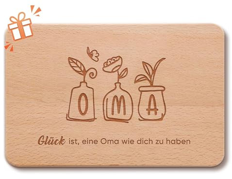 Einzigartige Geschenkidee für Oma: Holz Frühstücksbrettchen mit Gravur - Perfekt für Weihnachten