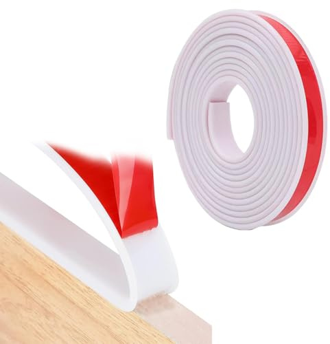 STOUCLA Nastro flessibile in TPE per mobili, pieghevole, a forma di U, autoadesivo, larghezza interna 18 mm x 5 m, per bordi di armadi, listelli, piani di lavoro, bianco