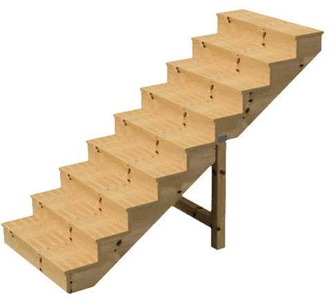 Scala esterna BERLIN, 9 gradini, Altezza 156 cm, L 140cm, con alzate