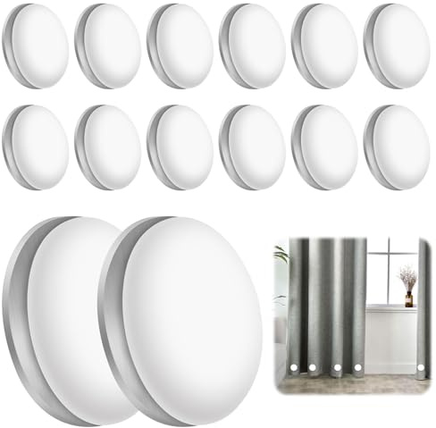 14 Paia Pesi per Tende da Interno, Rotondi Pesi Magnetici Rotondi | Pesi Magnetici per Tende Impermeabile Durevole, Magnete per Tenda da Doccia Non Arrugginiscono, Peso per Tende