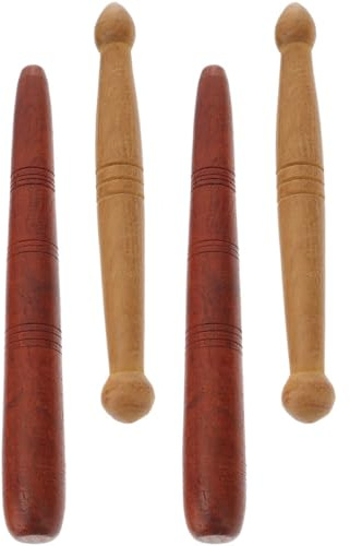 Healvian 4stücke Holz Fußmassagestäbe mit Massage Werkzeugen und Stäben für Fuß und Handmassage Akupunkturpunktmassagegerät für Zuhause
