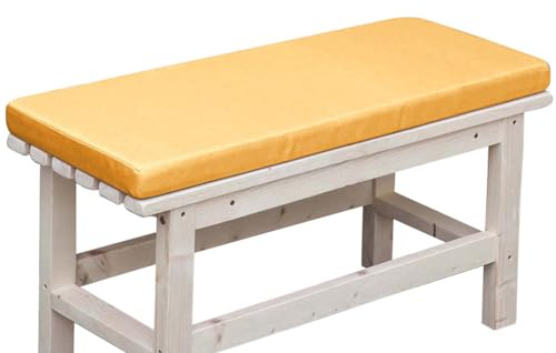 IJQXLA Cojines de Banco Personalizados de 120 x 35 cm, Color Amarillo, para jardín, 2 o 3 plazas, Impermeables, Gruesos y Largos, para el hogar, jardín, Patio, Columpio y Exterior.