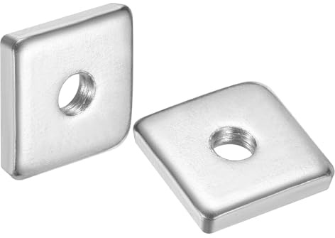 sourcing map 100 tuercas cuadradas M8 x 25 mm x 5 mm, acero al carbono, chapado en zinc, tuercas cuadradas de rosca gruesa para reparaciones del hogar e ingeniería profesional, color plateado