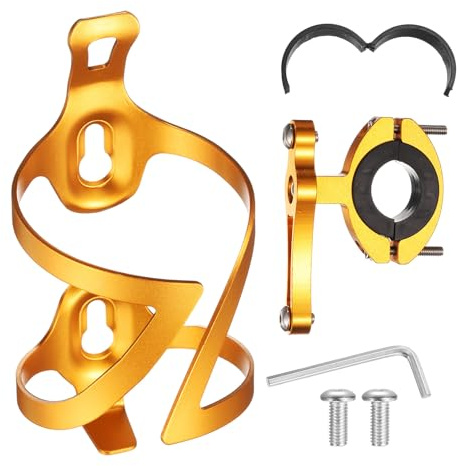 sourcing map Bike Water Bottle Holder Lightweight Alloy Motorcycle Cup Cage with Holder Mount for Bicycle Motorcycle Handlebar