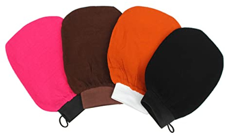 OSOLADY Duschhandschuhe aus Rayon zum Sanften Peeling und Reizung für Dusche und Bad in Verschiedenen Farben 4 Stück Zufällige Farbe