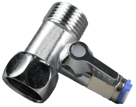 V004 Robinet d’arrêt Quick-Adaptateur en T 1/2x1/2x1/4 en Laiton Cuivré pour Tuyau d’Eau, Raccord d’Eau Pratique pour Raccorder Deux Appareils Hydrauliques Facilement et Rapidement.