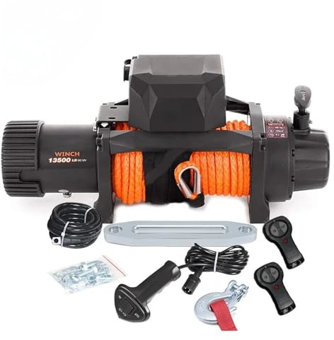 AYJYZHIAG Treuil électrique 4x4 sans Fil 12v 13500Lb / 6125Kg avec Corde synthétique