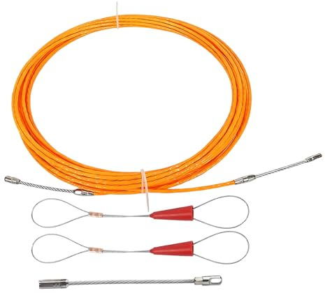 Guia Pasacables 10m, 3mm Diámetro Pasacables, Guia Pasacable Profesional, con 2 Muelles GuíA, RotacióN de Guia para Tendido de Cables Comunicación Herramientas de Electricista