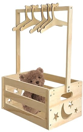Crate Closet - 12,99x9,06x20,28 dans Panier de caisse | Porte-vêtements en bois pour bébé, panier de rangement pour chambre d'enfant, chambre à coucher, salon, réunion de famille, célébration d'annive