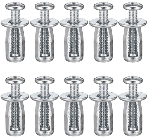 Housoutil Tasselli ad Espansione per Porte Cave in Acciaio e Zincato 4X20 MM Set da 10 Pezzi Ancoraggi per Pareti Cave per Fissaggi Domestici e Industriali per Stendini e Condizionatori