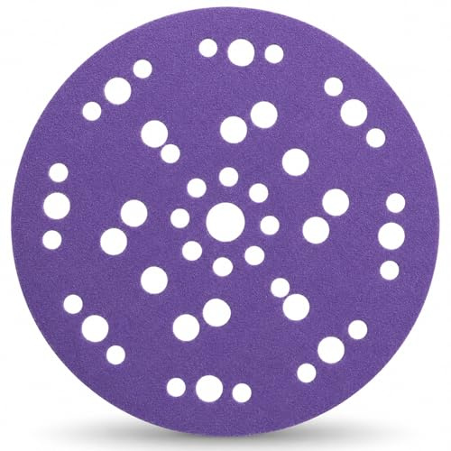 FASTPLUS Carta vetrata ceramica 150 mm , 50 pezzi 60 grana 150 mm dischi abrasivi 47 fori, tamponi abrasivi 150 mm per metallo, legno auto