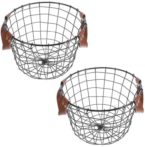 UPKOCH 2 Pezzi Cesto Portalegna in Ferro Rustico Porta Legna Rotondo Resistente alle Intemperie con Base Rinforzata Organizer per Focolare Interno ed Esterno Supporto per Legna da Ardere
