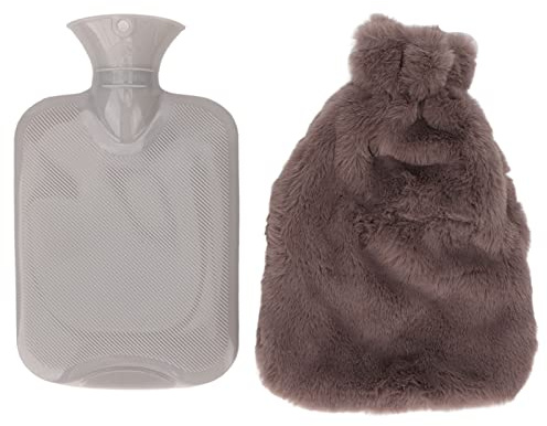 Jxngery Botella de Agua Caliente de 1000 ml, Bolsa de Agua portátil Linda de PVC Transparente con Cubierta Suave para Estudiante L