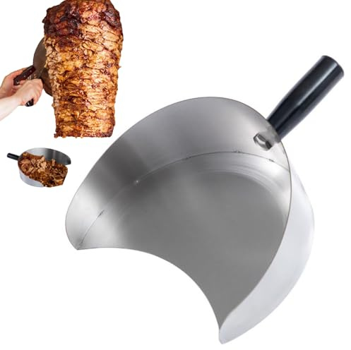 Pelle en acier - Récolte de viande de 8,86 pouces, Chargeuses de barbecue en acier inoxydable | Pelle à rôtir à viande résistante pour barbecue Shawarma Grill, grille verte