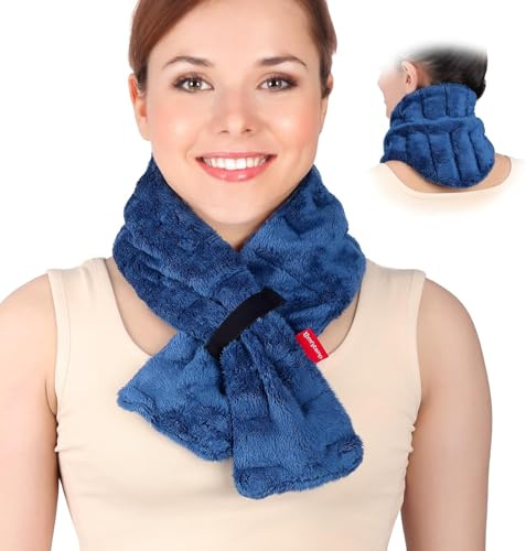 Comfytemp Mikrowelle Schal Nackenwärmer Halswärmer Wärmekissen Körnerkissen | 18x84cm Wärmeschal für Hals Nacken Ultraweiche Oberfläche Natürliche Feuchte Wärme Geschenke für Mütter Frauen Mama Papa