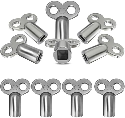 10x Heizkörper-Entlüftungsschlüssel Set, Universal Vierkantschlüssel für Heizkörper, Entlüftungsschlüssel für Heizkörper aus Metall, Heizung Entlüftungsschlüssel zur Senkung der Heizkosten, 5mm