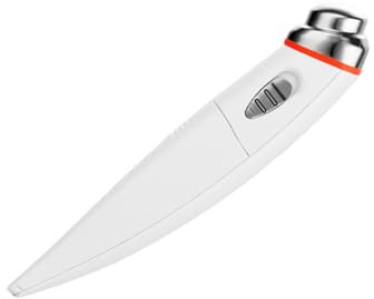 HOMOCONO Penna Elettronica per Massaggio Occhi Bianco in Plastica con Batteria, Strumento la Cura della Pelle, Rimozione Rughe e Stimolazione Collagene, per Viaggi
