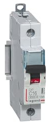 407654 Disjoncteur unipolaire 16A - 1P Courbe C - 6/10kA - À vis - Legrand DX3