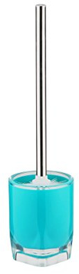 axentia 128776 WC Bürste Graz - Design Bürstengarnitur Set stehend ohne Bohren mit Griff aus Edelstahl, Plastik, Weiß/türkis, 10 x 10 x 38 cm, 1 Einheiten