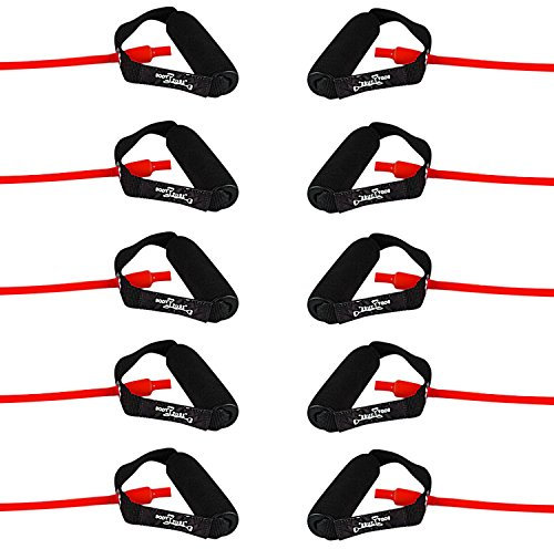 10 er Spar Set | Body Tube mit Schaumstoffgriffen | Expander | Dittmann (schwer (rot))