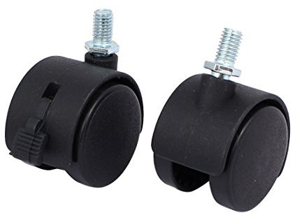Aexit 2Stk Möbel-Zubehör 8mmx12mm Gewinde Stamm 1,5-Zoll Dmr Nylon drehbar Bremse Lenkrollen Bockrolle Rad