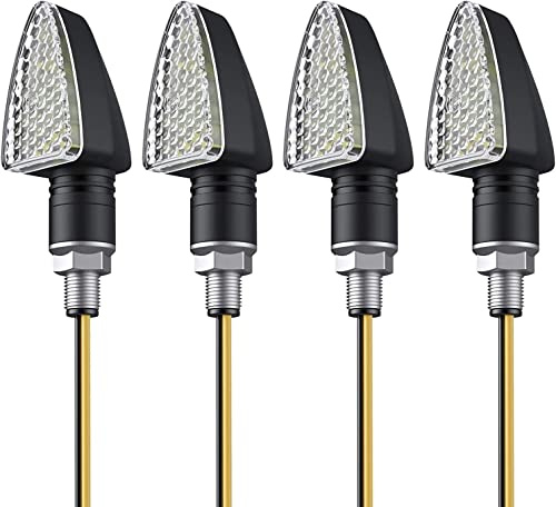 Justech 4PCS Motorcycle Indicators 15 LEDs Motorbike Turning Indicators Waterproof Amber E-Marked Universal Turn Signal Lights 12V