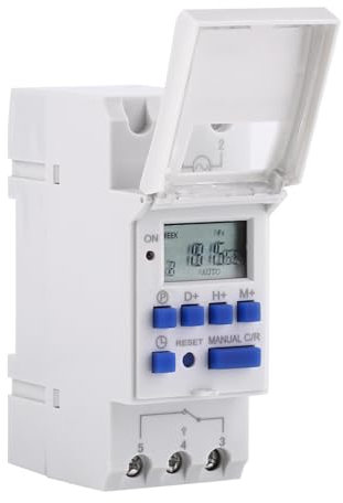 FTVOGUE Interrupteur de minuterie programmable numérique de Rail DIN hebdomadaire 7 Jours Écran LCD Relais électronique programmable (AC220 V)