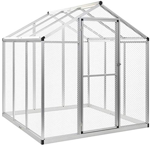 Festnight Aluminium Voliere Vogelvoliere Vogelhaus Au?envoliere Vogelk?fig Papagei 183 x 178 x 194 cm