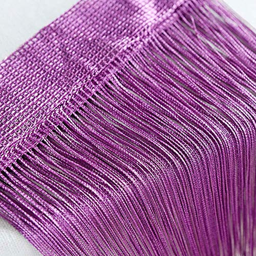 Cortina de Cadena para Puerta, Panel de Pared con Flecos, Separador de Habitaciones, para el hogar, Patio, Dormitorio, Decorativa, con borlas, Cinta de Tela, Hilo Plateado, para Bodas, cafeterías