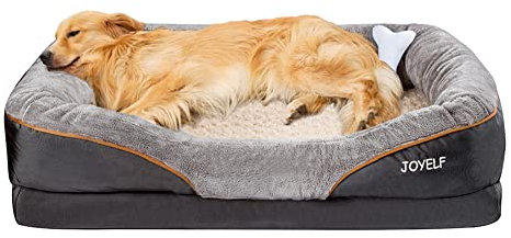 JOYELF XLarge Gedächtnisschaum Hundebett orthopädisches Hundebett & Sofa mit abnehmbarem waschbarem Bezug und Quietschspielzeug als Geschenk