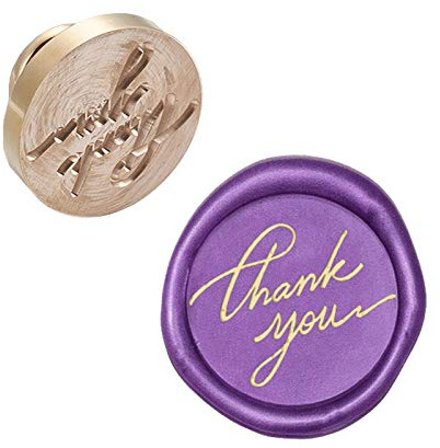 CRASPIRE Wax Seal Stamp Head Vielen Dank, Abnehmbare Versiegelung Messing Stamp Head Für Kreative Geschenkumschläge Einladungskarten Dekoration