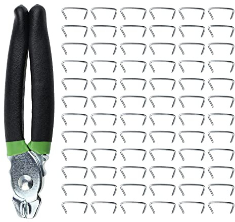 The Lord of the Tools Hog-Ringzangen Drahtklemmzangen mit 300 Stück Hog-Ring, für Nageln Autokissen Zäune Drahtgeflecht Würgeklemme