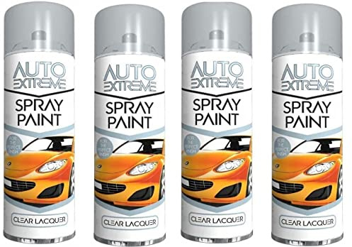 YSAMAX Clear Lacquer Spray Paint for Vehicles, Transparent, Protective Coat, Quick Drying, Coating, Easy Application, Long Lasting, Ideal for Metal Surfaces & Restoration Projects, 250ml, Pack of 4