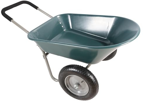 Two-Wheelbarrow, Garden cart, Unicycle, 15-inch Pneumatic tire, Heavy Garden cart, Bearing up to 330 pounds.