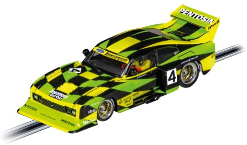 Carrera DIGITAL 124 Ford Capri Zakspeed Turbo Jürgen Hamelmann-Team No. 4 Slotcar Rennbahn I Original Ford Lizenz Maßstab 1:24 I Geeignet für Rennsportfans ab 10 Jahren