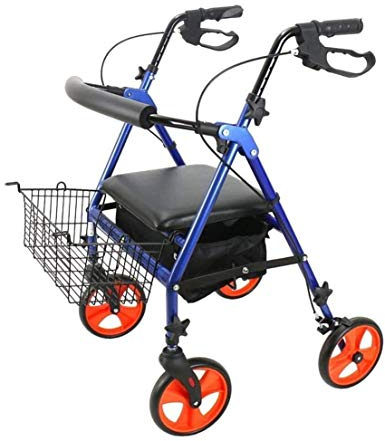 Lättviktsrullator Rollator Transportrullator med sits Äldre Människor Walker Rehabiliteringsutrustning Höjdjusterbar Fällbar Gå Interesting
