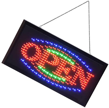 OPEN LED Neon Schild, Bar Leuchtreklame Neonschild Superhell Neon Lichter Schriftzug Wände Neonschilder LED Sign Licht für Festival Bar Party Store Zimmerwand